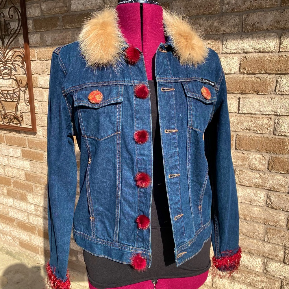 Shelley Wenum | Jean Jacket with Intricate Detailing on the Back🥁🎸